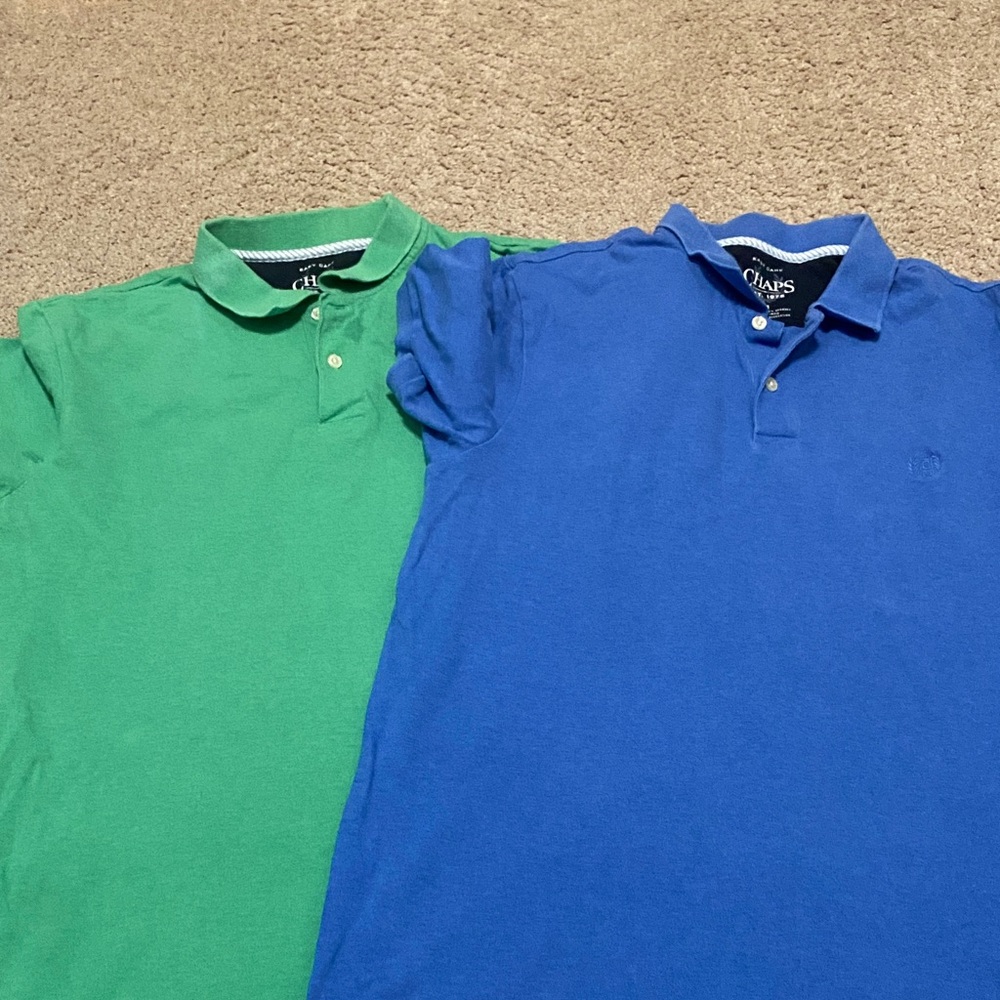 Chaps Vibrant Green and Blue Polo Shirts